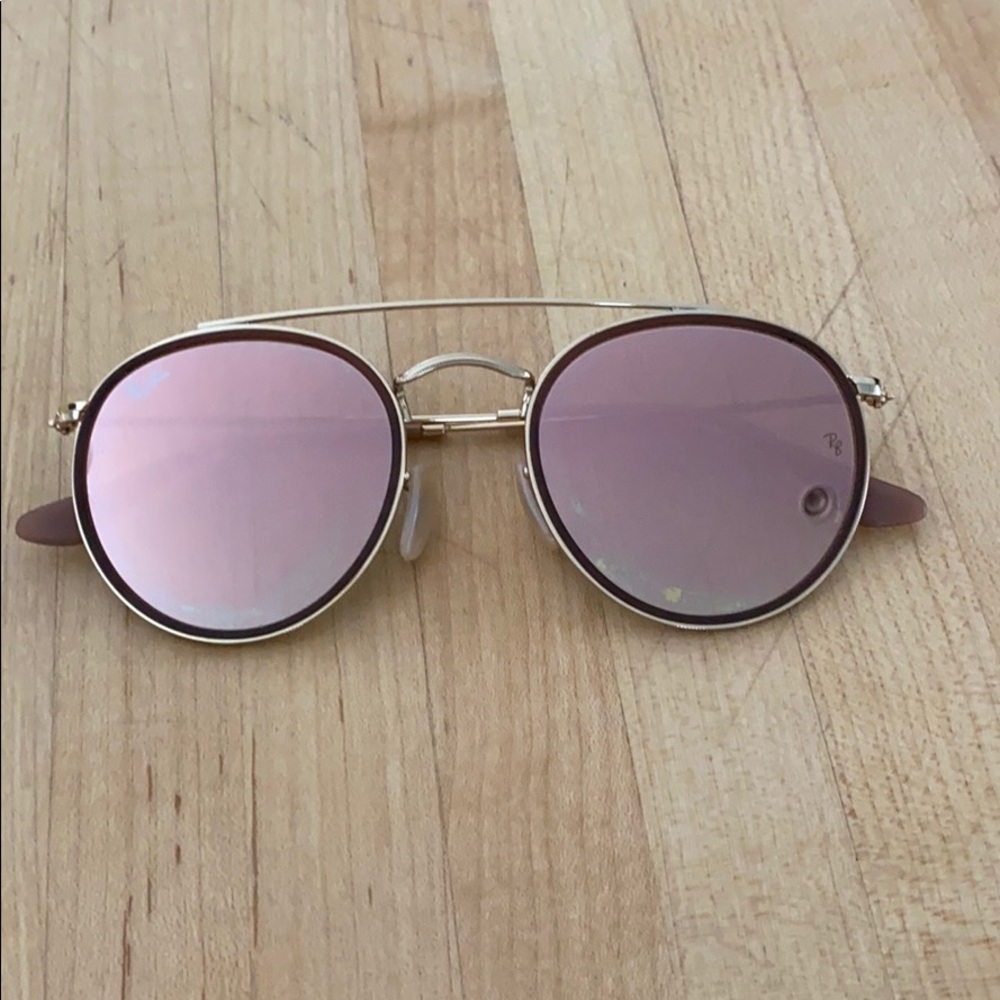 Ray-ban gold round rose gold sunglasses